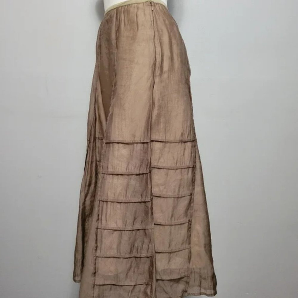 Nic + Zoe Mushroom Lyocell Peasant Batiste Skirt Size 14 - Picture 2 of 3